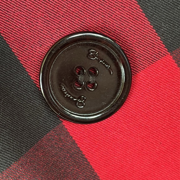 Jessica Simpson Buffalo Plaid Red Black Belted Coat Long Christmas Trench Jacket - Picture 10 of 15